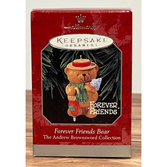 1998 HALLMARK ORNAMENT QX6303 FOREVER FRIENDS BEAR ANDREW BROWNSFORD SHARON PIKE - Picture 2 of 9